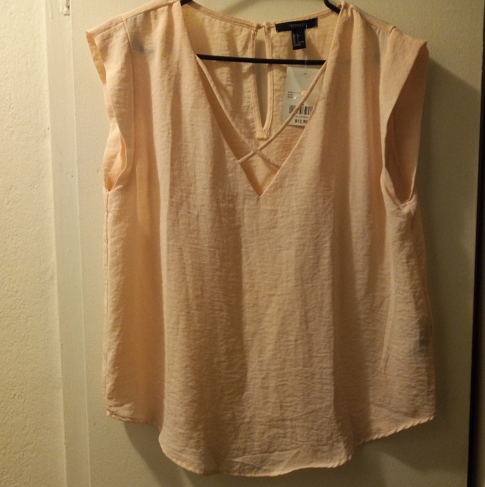 *NEW* "FOREVER 21" LADIES SEMI-SHEER CASUAL BLOUSE SIZE L
